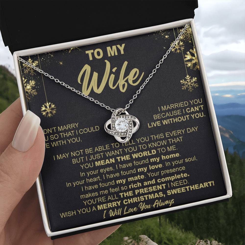 To My Wife Necklace Gifts for Wife Anniversary Birthday Christmas Gifts For Wife 175052393747 Love Knot Necklace 6323