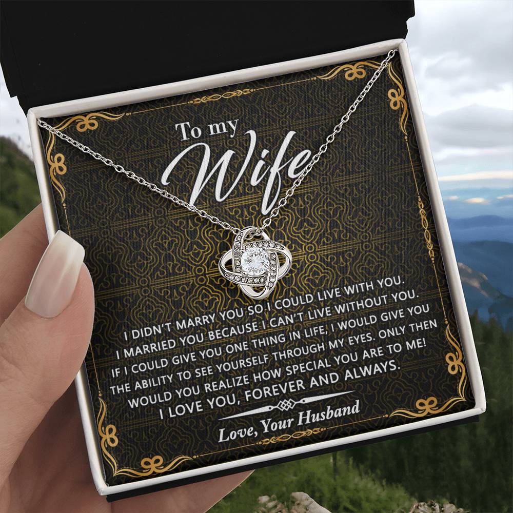 Wife Gift Necklace From Husband, Marry You Necklace, To My Wife Necklace, Wife Love Knot Necklace From Husband, Jewelry Gift For Women Badass Wife Gift Necklace Soulmate Necklace Gift From Men
