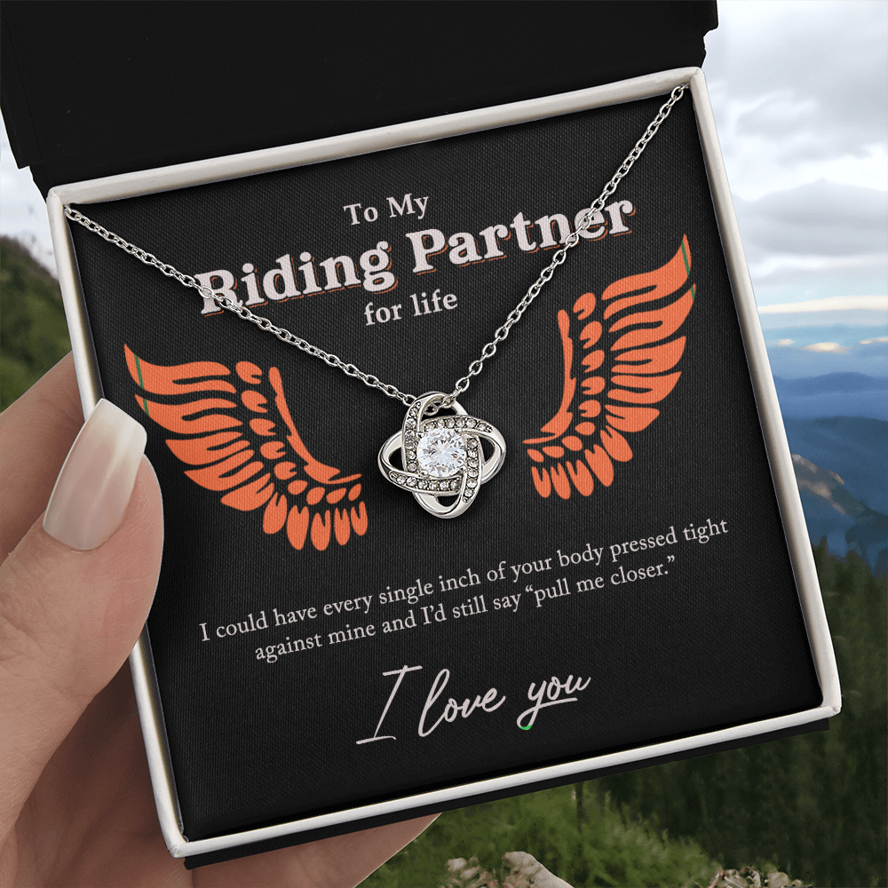 To My Riding Partners Necklace From Husband, Boyfriend, Riding Partners Love Knot Pendant Gift For Life Motorcycle Girlfriend Gift Necklace for Her Romantic, Girlfriend Gifts Necklace