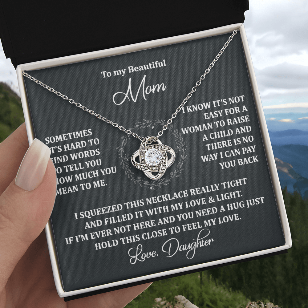 To My Beautiful Mom Necklace Gift From Daughter, Jewelry For Women Pay you Back
