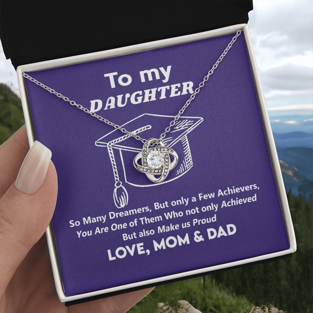 Graduation Gifts Necklace For Daughter, Her - Graduation Gift Necklace From Mom And Dad Jewelry Card For Daughter To My Daughter Necklace From Mom And Dad To Daughter with Message Card and Gift Box