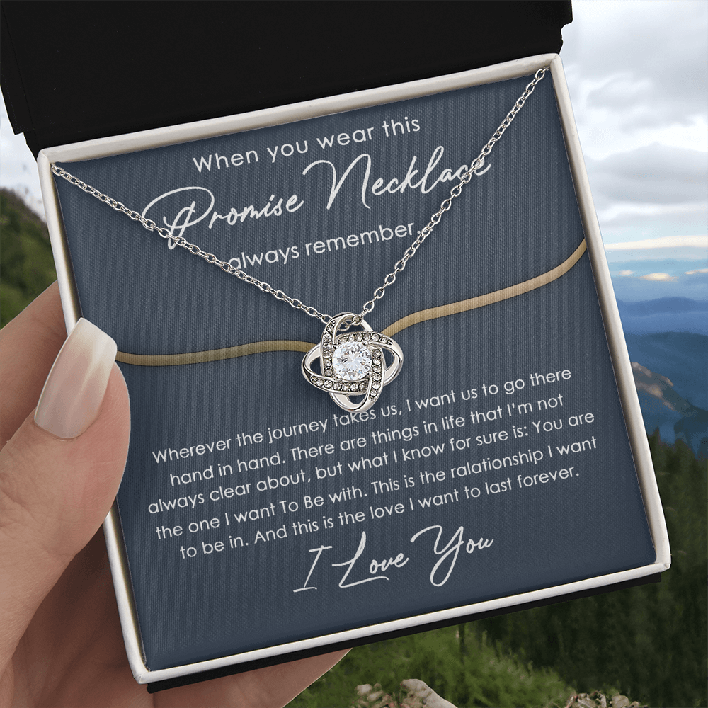 To My Girlfriend Love Knot Necklace With Message Card And Gift Box From Boyfriend, Husband, Girlfriend Gift Necklace - Jewelry Gift For Girls, Love Knot Pendant Gift For Girlfriend, Soulmate