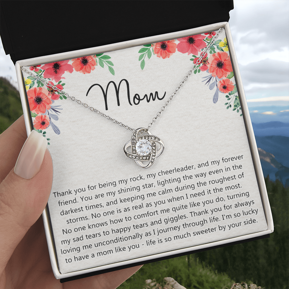 Mom Gift Necklace, Mother's Day Necklace Gift For Mom, To My Mom Love Knot Necklace Gift for Mom, Gift Anniversary Mother And Daughter Thank You Gift Pendant Jewelry Gift For Women Mom From Daughter