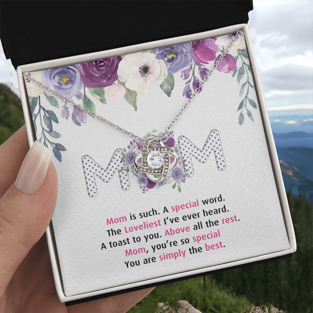 Mom Gift Necklace, To My Mom Love Knot Necklace Gift From Daughter And Mother Love Knot Pendant Gift For Mom New Mom, Bonus Mom Gift Necklace, The Loveliest Mom Necklace, Jewelry Gift For Women