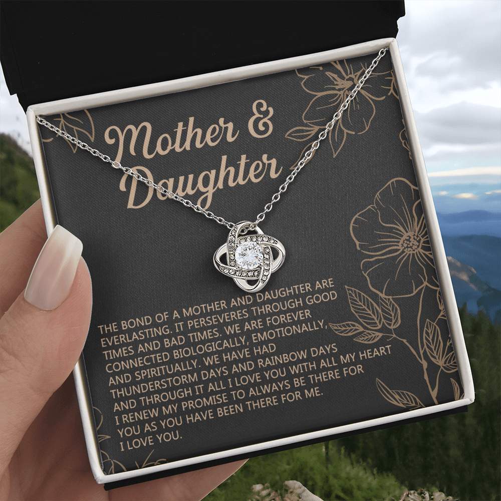 Mother And Daughter Necklace, To My Mother Love Kot Necklace From Daughter, Mothers day Necklace, Mother Daughter Gift Necklace, Jewelry Gift For Women, Mom, Daughter To Mother Love Knot Pendant