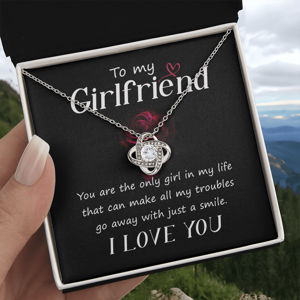 I Love You Necklace Gift For Her, To My Girlfriend Necklace From Boyfriend Xmas