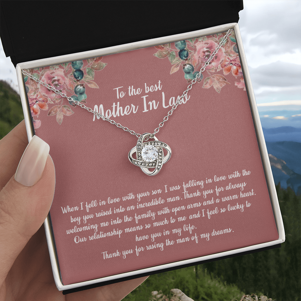 To My Mother In Law Necklace From Daughter In Law, Happy Mothers Day Necklace, To The Best Mother In Law Love Knot Necklace From Daughter In law Jewelry Gift Mothers Day, Necklace Gift For Mom
