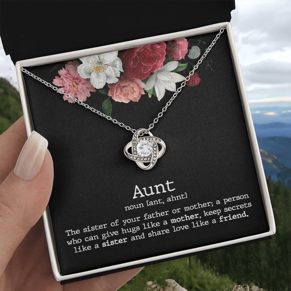 Aunt Love Knot Necklace Gift From Niece Aunt Gifts Necklace for Auntie Gifts Jewelry for Aunt Birthday Gifts Best Aunt Ever Aunt Necklace from Niece Aunt and Niece Necklace to My Aunt Jewelry Gifts