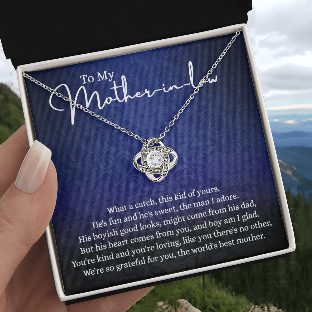 Mother In Law Gift Necklace - To My Mother In Law Love Knot Necklace From Son, Mother In Law And Son In Law Gift Necklace On Mother's Day Pendant Gift For Mother In Law Jewelry Gift For Women