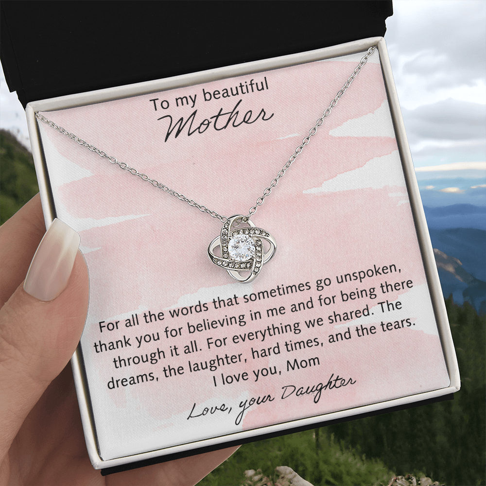 To My Beautiful Mother Necklace From Daughter, Happy Mother's Day Necklace Gift For Mother, Necklace Gift For Mother On Mothers Day, Anniversary Birthday Gift For Beautiful Mother Gift Necklace
