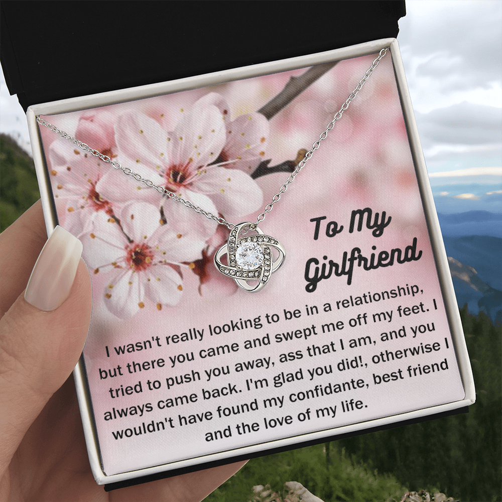 To My Girlfriend Gift From Boyfriend with Gift Box Necklace for Girlfriend From Boyfriend, Husband, Girlfriend Gift Necklace - Jewelry Gift For Girls, Love Knot Pendant Gift For Girlfriend, Soulmate
