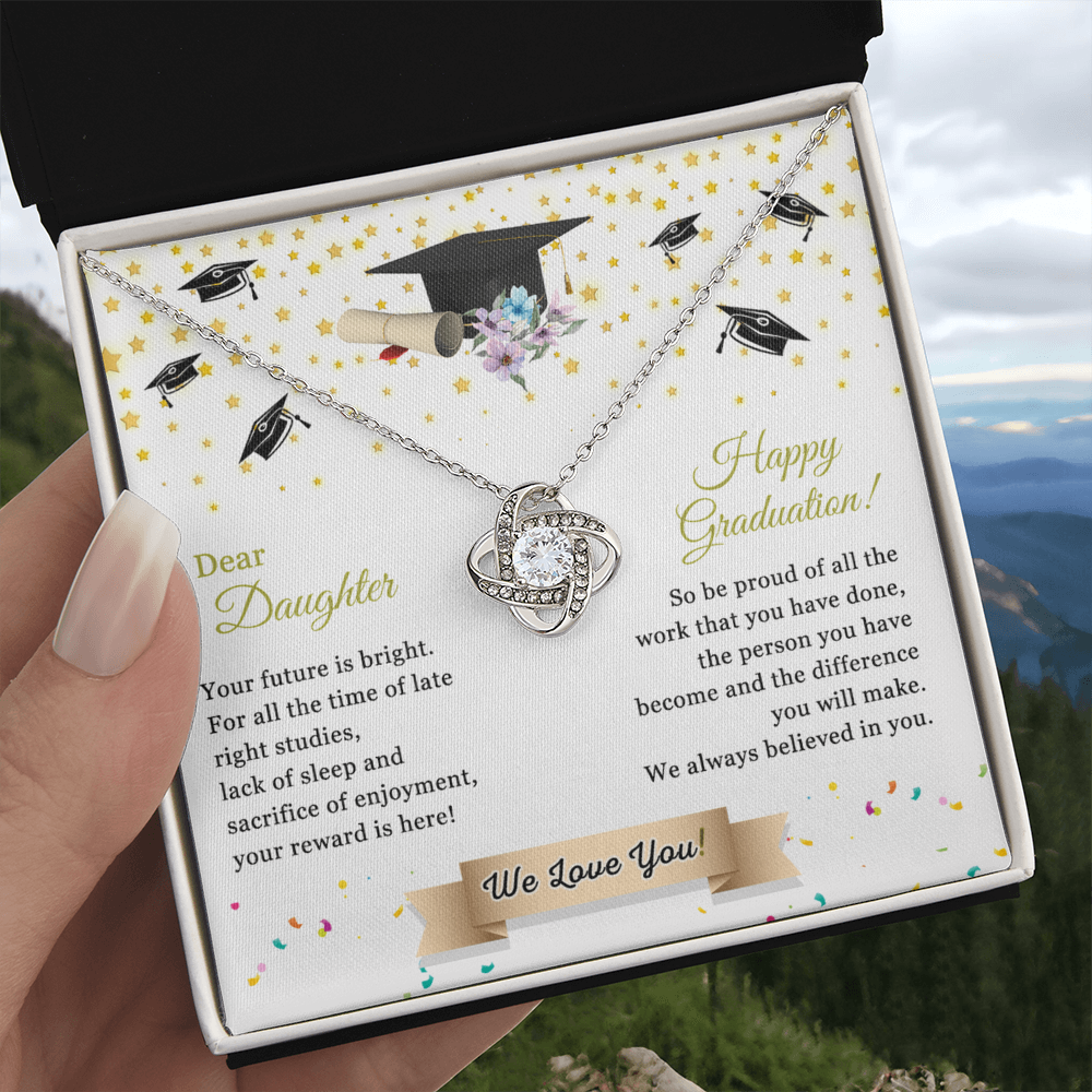 Graduation Gift for Her, To My Daughter Necklace From Parent We Love You Necklace, College Graduation Gifts Pendant For Daughter Graduation Necklaces High School Graduation Gift for Daughter