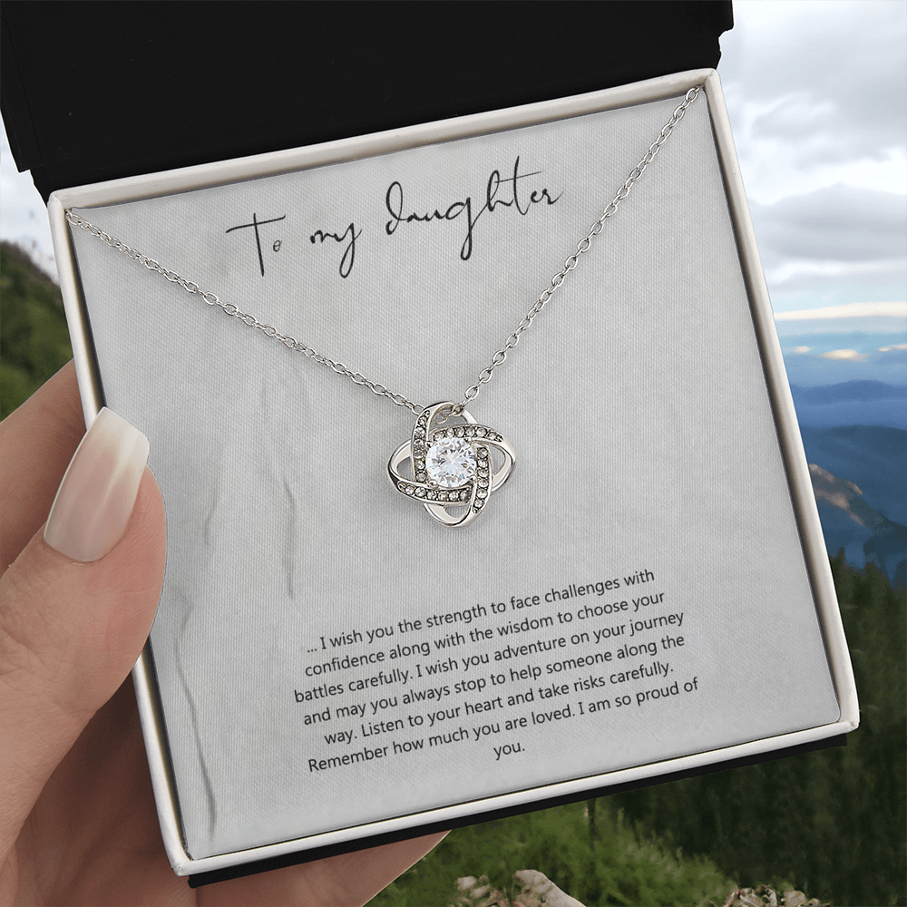 Gift Necklace For Bride From Mom, To My Daughter Love Knot Necklace From Mom, Wedding Gift Necklace From Mother To Daughter, Bride gift Necklace For Daughter's Wedding Day Keepsake Gift Unique