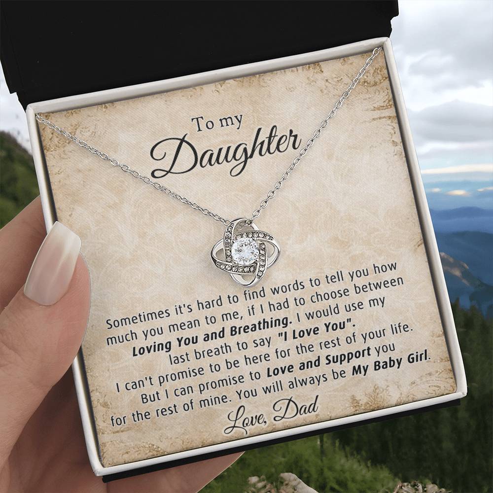 Gifts Necklace for Daughter, To My Daughter Necklace From Dad, Daughter Gift for Christmas, Birthday, Wedding, Graduation Gift Father And Daughter Necklace With Message Card and Gift Box