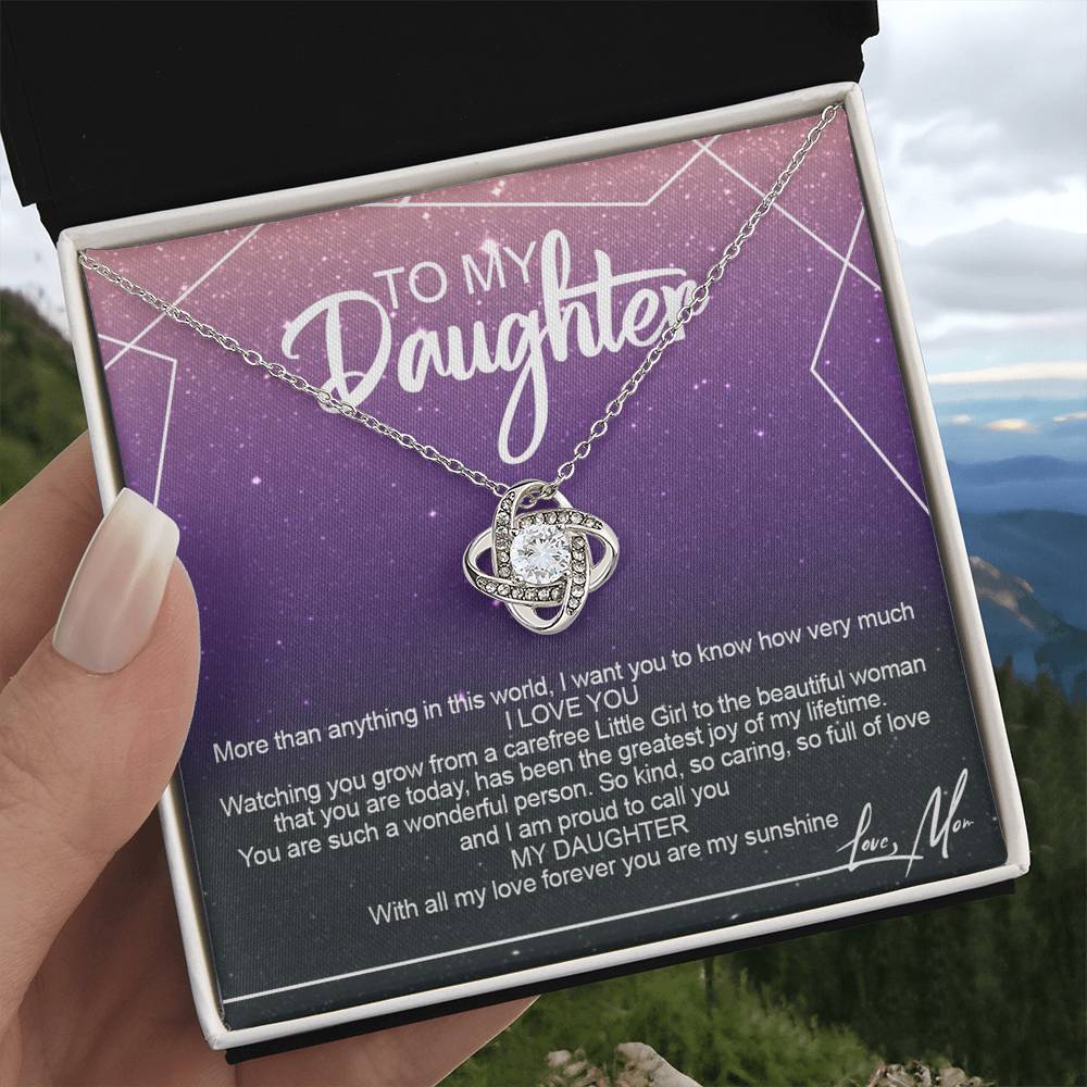 To My Daughter Necklace Gift from Mom or Dad, Sentimental Gift for Her, Daughter Gift On Birthday Gift, Graduation Gift Message Card and Gift Box styles To Daughter, Jewelry Gift For Little Girls