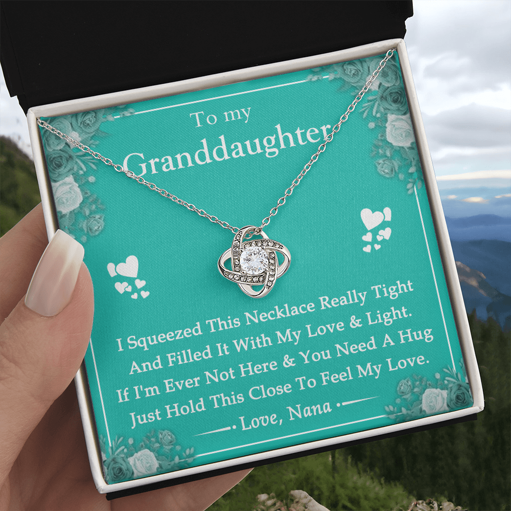 To My Granddaughter Love Knot Necklace From Nana, Grandma, Jewelry Gift For Granddaughter, Nana And Granddaughter Luxury Necklaces styles Jewelry Gift On Birthday, Xmas, Anniversary Graduation Gift