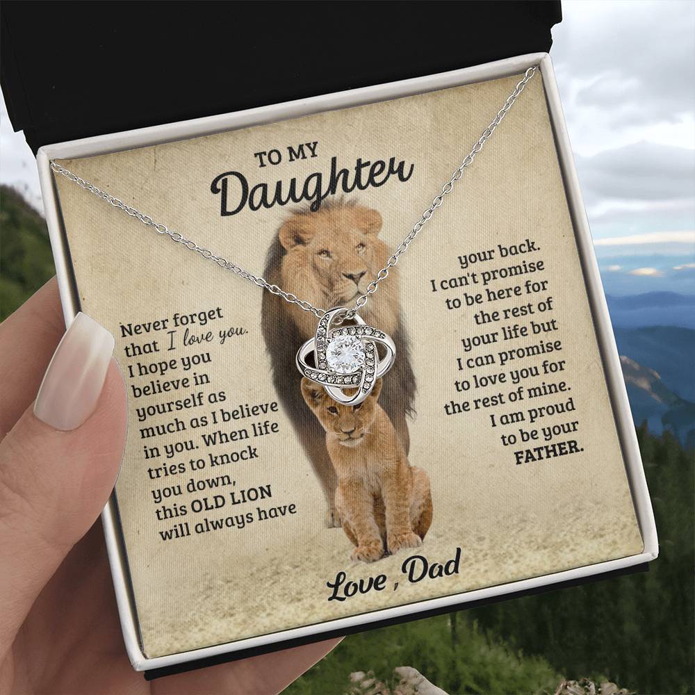To My Daughter Gift from Dad Old Lion Necklace For Daughter Jewelry for Women
