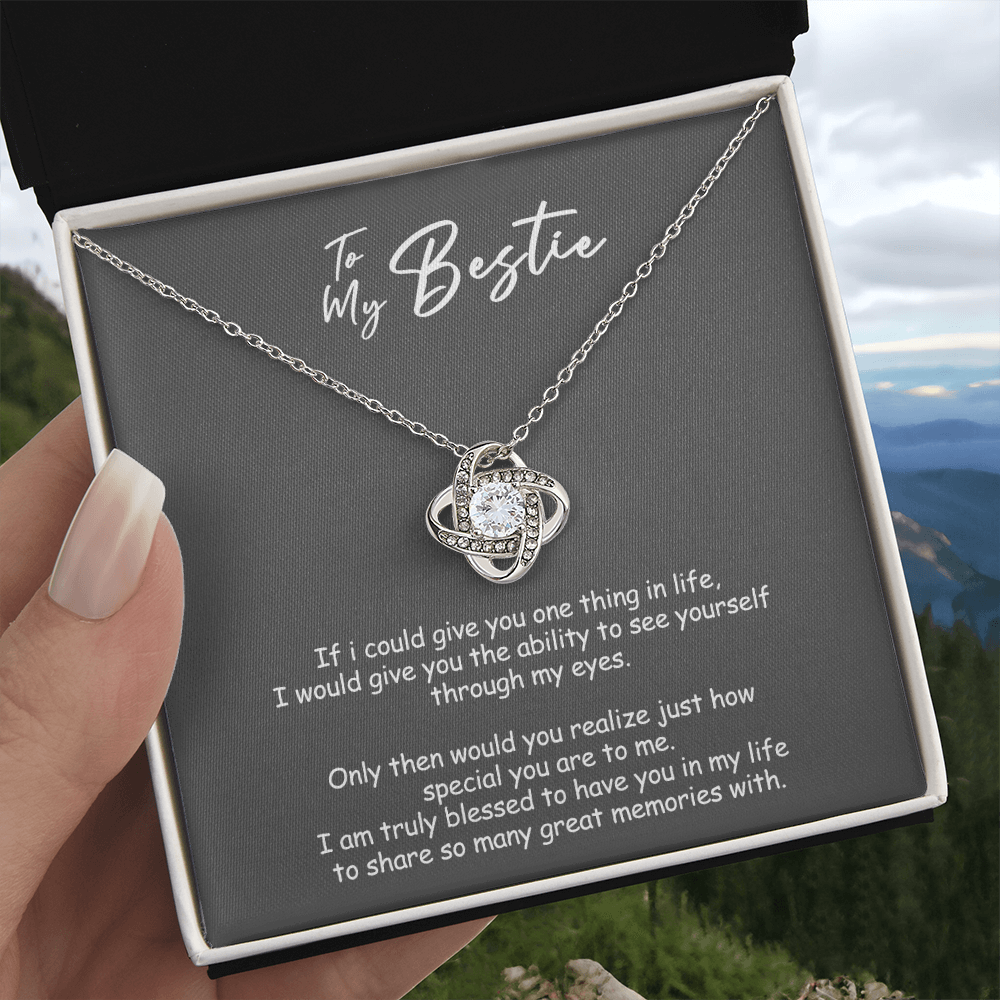 To My Badass Bestie Necklace From Men, Boyfriend, Besttie Gift Necklace, Bestie Wedding Gift Love Knot Pendant, Bridesmaid Gift for Badass Bestie Love Knot Necklace On Valentine's, Anniversary