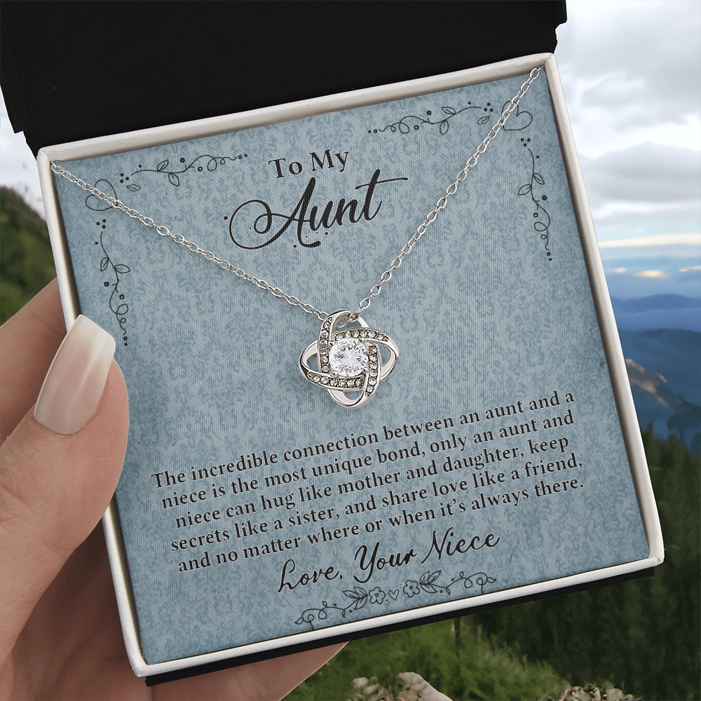 Aunt Gift Necklace, Aunt Wedding Gift from Bride, Wedding Gift from Niece, To My Aunt Love Knot Necklace From Niece Birthday Gift Graduation Gift Necklace, New Aunt Gift Necklace, Jewelry For Women