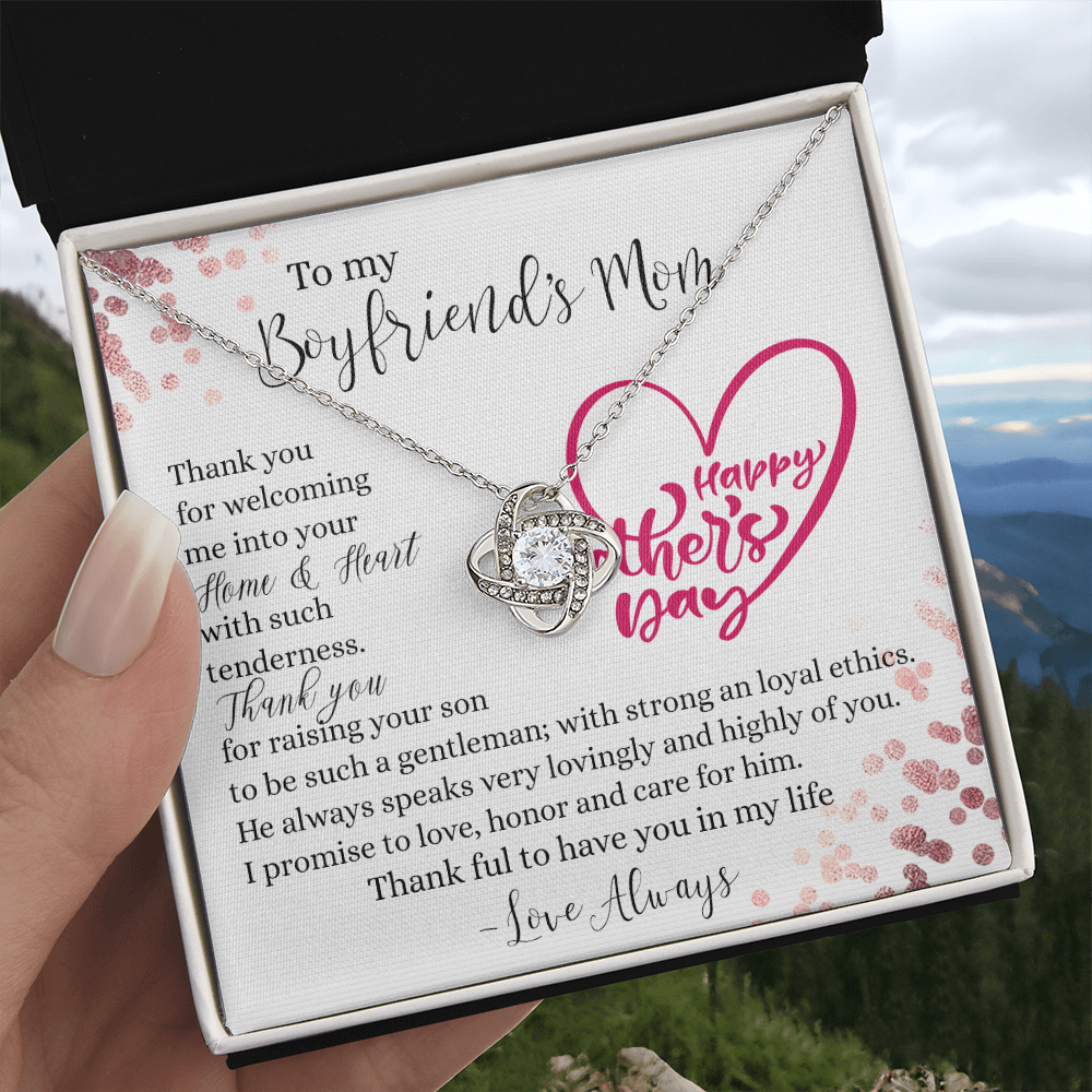 To My Boyfriend's Mom Necklace From Girlfriend, Gift Necklace To Boyfriends Mom, Necklace For Boyfriend's Mom On Mothers Day Birthday Gift Christmas Anniversary, Happy Mother's Day Jewelry For Women
