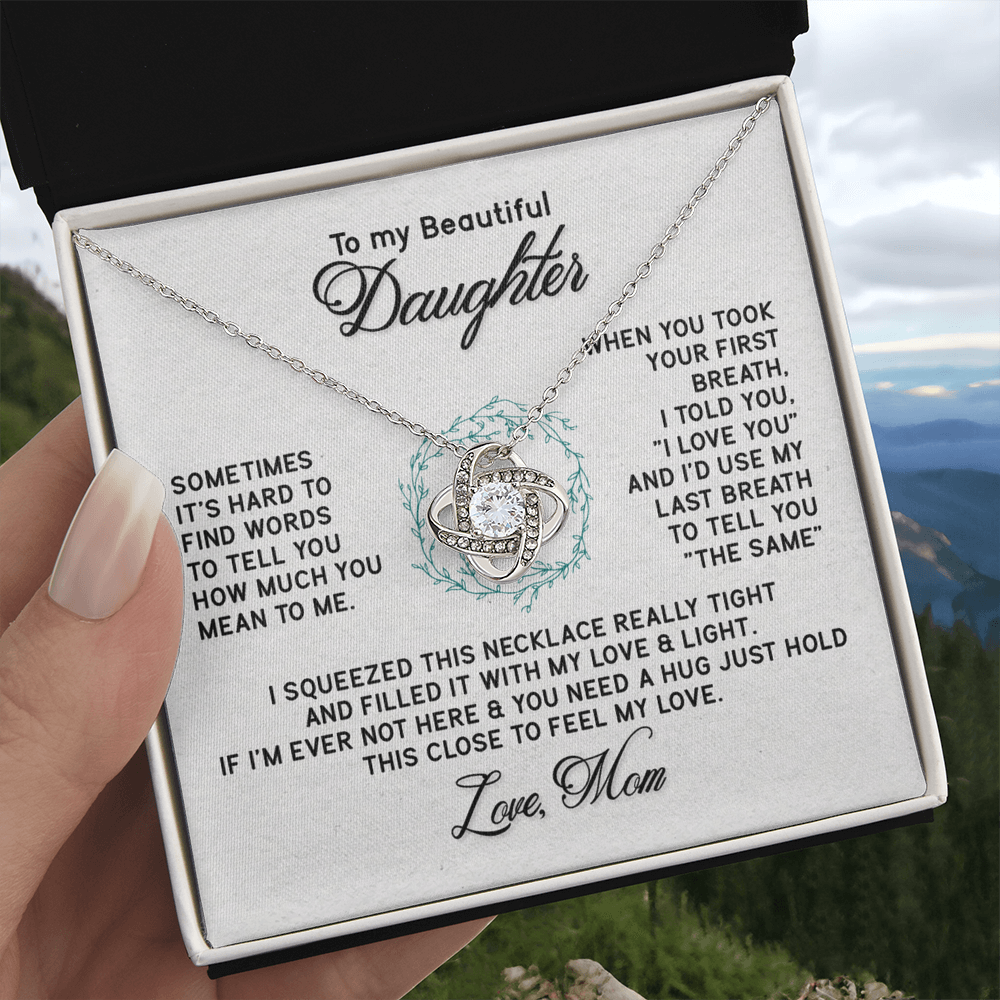 Mother To My Daughter Gifts Necklace  From Dad, Mother And Daughter Necklace, To My Daughter Necklace From Mommy On Graduation Gift, Birthday, Valentines, Christmas For Badass Daughter Girl