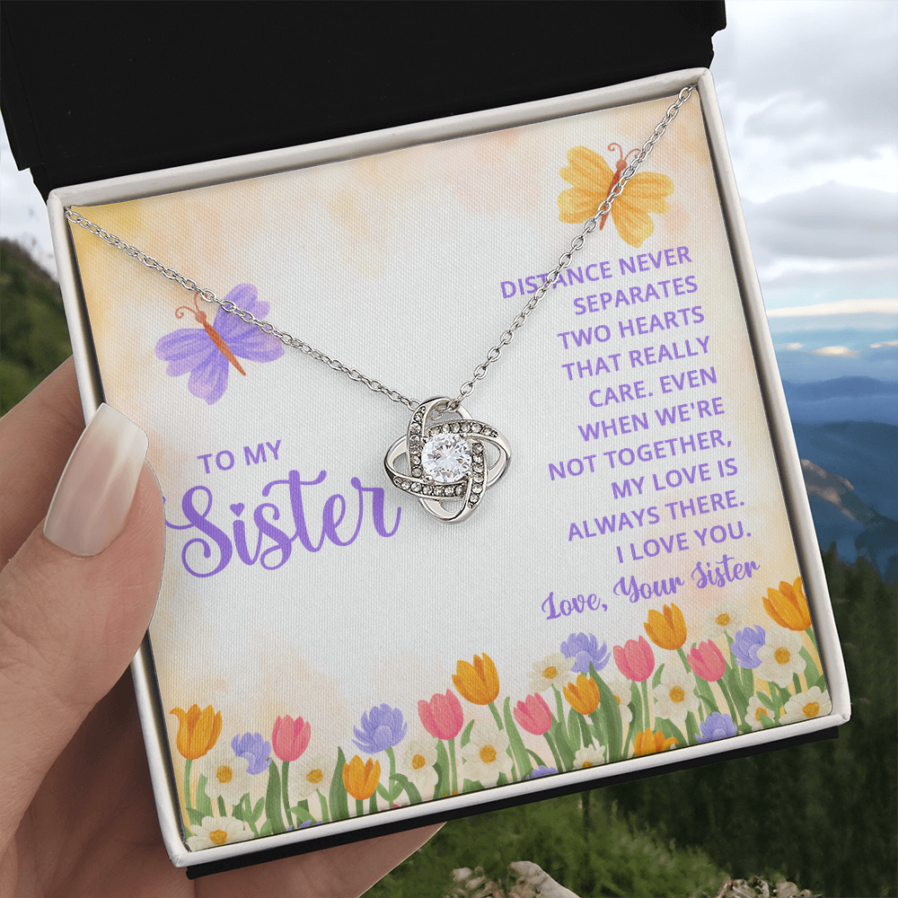 Personalized Jewelry Gift Necklace - To My Sister Love Knot Necklace From Sister, Brother, Sister Gift Necklace On Wedding Gift from Bride, Sister the Bride Necklace, Thank you Gift Pendant Sister