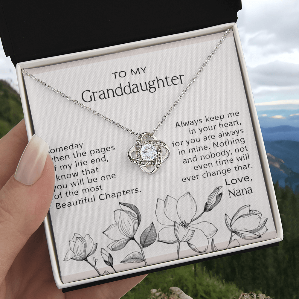 Love Knot Necklace For Granddaughter - To My Granddaughter Love Knot Necklace From Nana, Grandma Jewelry Necklace Gift On Birthday, Graduation Gift, Christmas Always Keep Me In Your Heart Necklace