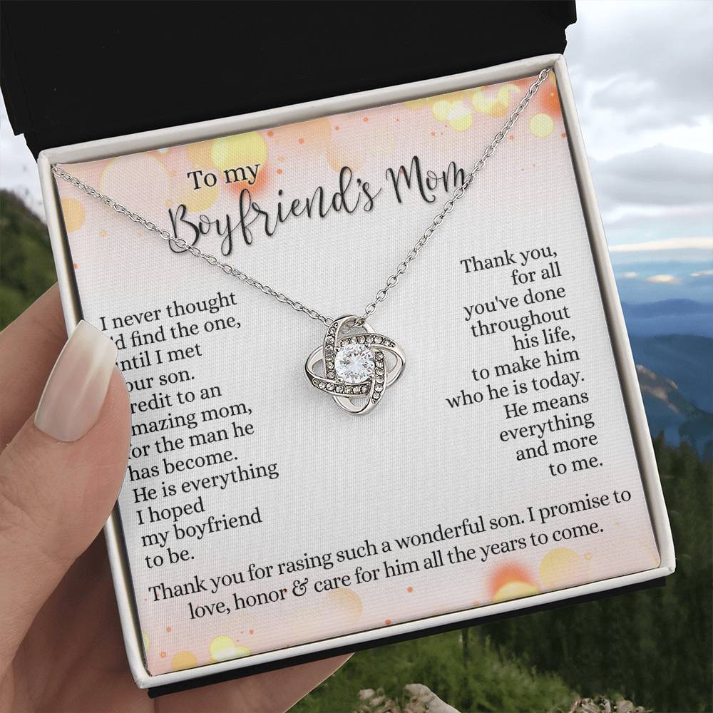 To My Boyfriends Mom Necklace From Girlfriend, Mother's Day Necklace Gift for Bf Mom, Presents for Mom Necklace for Women, Boyfriend's Mom Gift Necklace On Birthday Gift Anniversary, Christmas