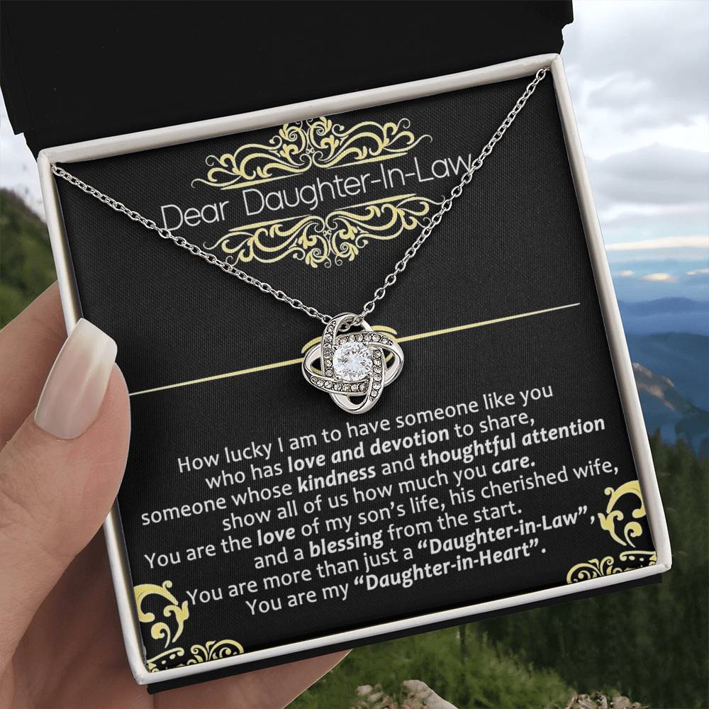 Daughter in Law Gifts Necklace - To My Daughter In Law Necklace From Mother In Law On Wedding Day Gifts For Daughter in Law Necklace Pendant Jewelry with Message Card and Gift Box For Daughter