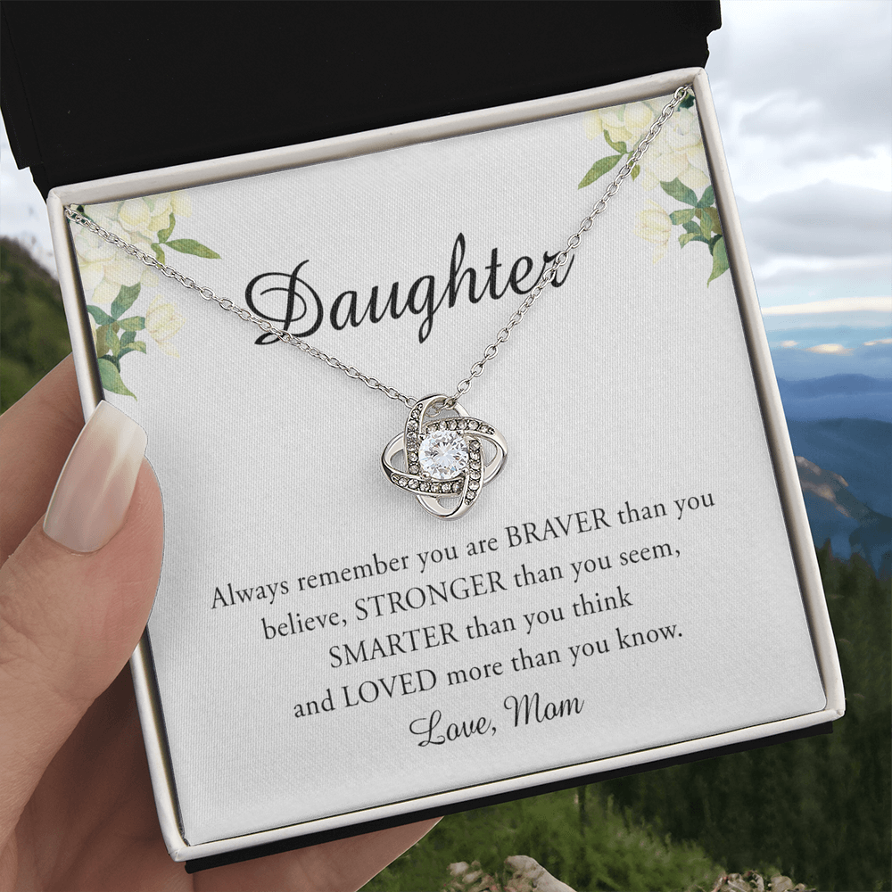 To My Daughter Necklace from Mom, Mother To Daughter Necklace Pendant Personalized Gift Necklace For Daughter On Birthday Gift Anniversary, Graduation Necklace Daughter Jewelry for Girls
