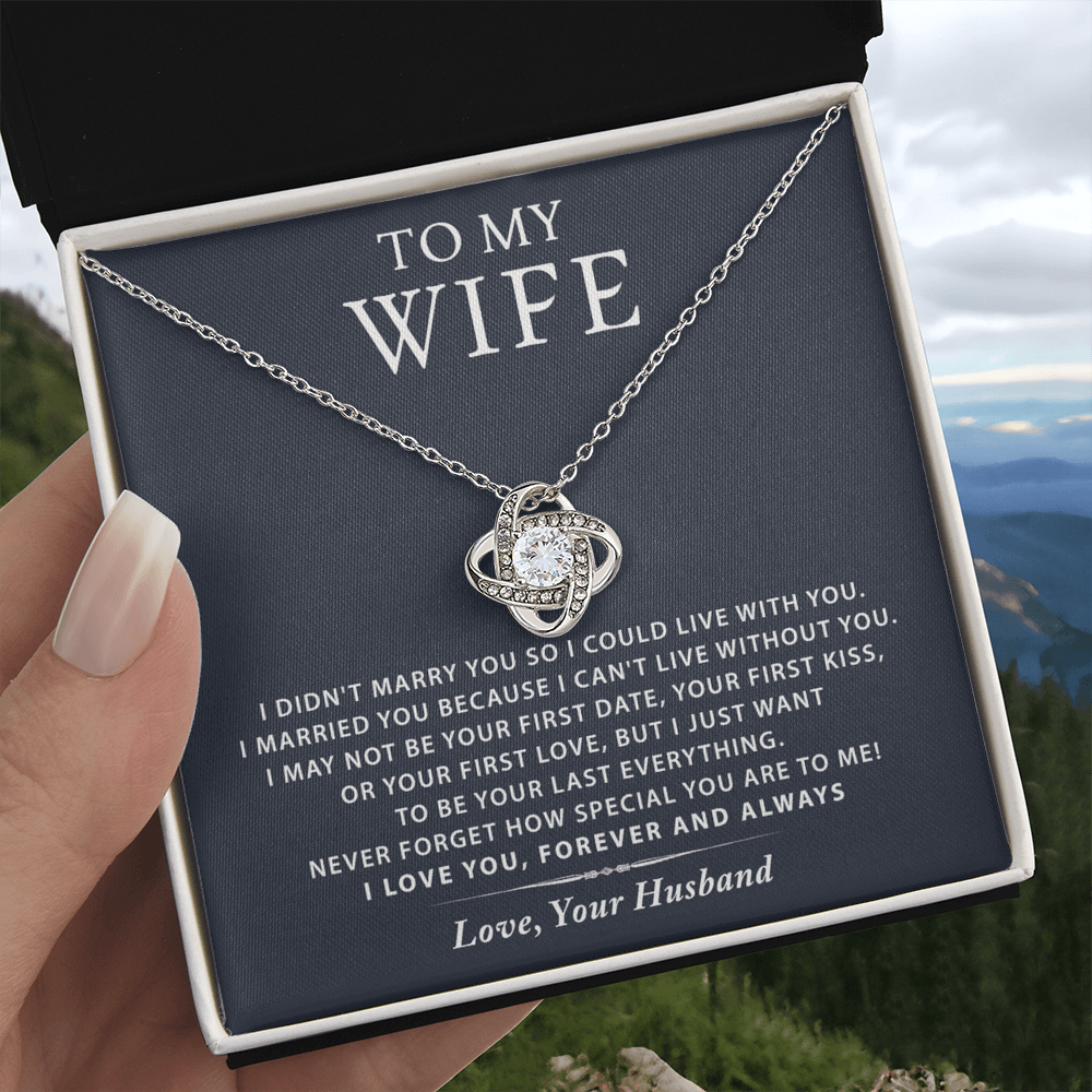 To My Wife Necklace From Husband, Wife Gift Necklace, Husband And Wife Love Knot Necklace - Necklace For Wife From Husband Marry Gift Necklace On Birthday Gift, Anniversary, Valentine Day, Christmas