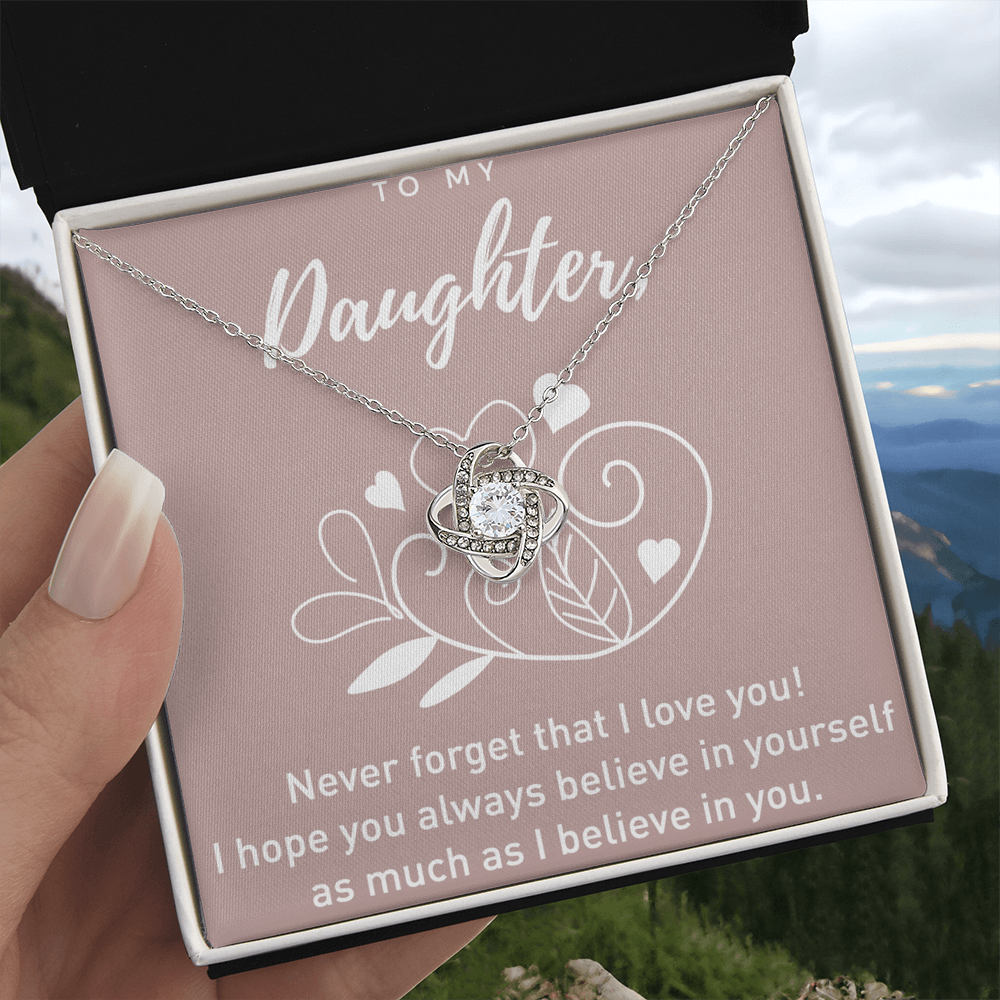 To My Daughter Gift Necklace From Dad, Never Forget That I Love You I Hope You Believe in Yourself Pendant, Daughter Pendant Necklaces, Father Daughter From Dad On Birthday, Christmas, Anniversary