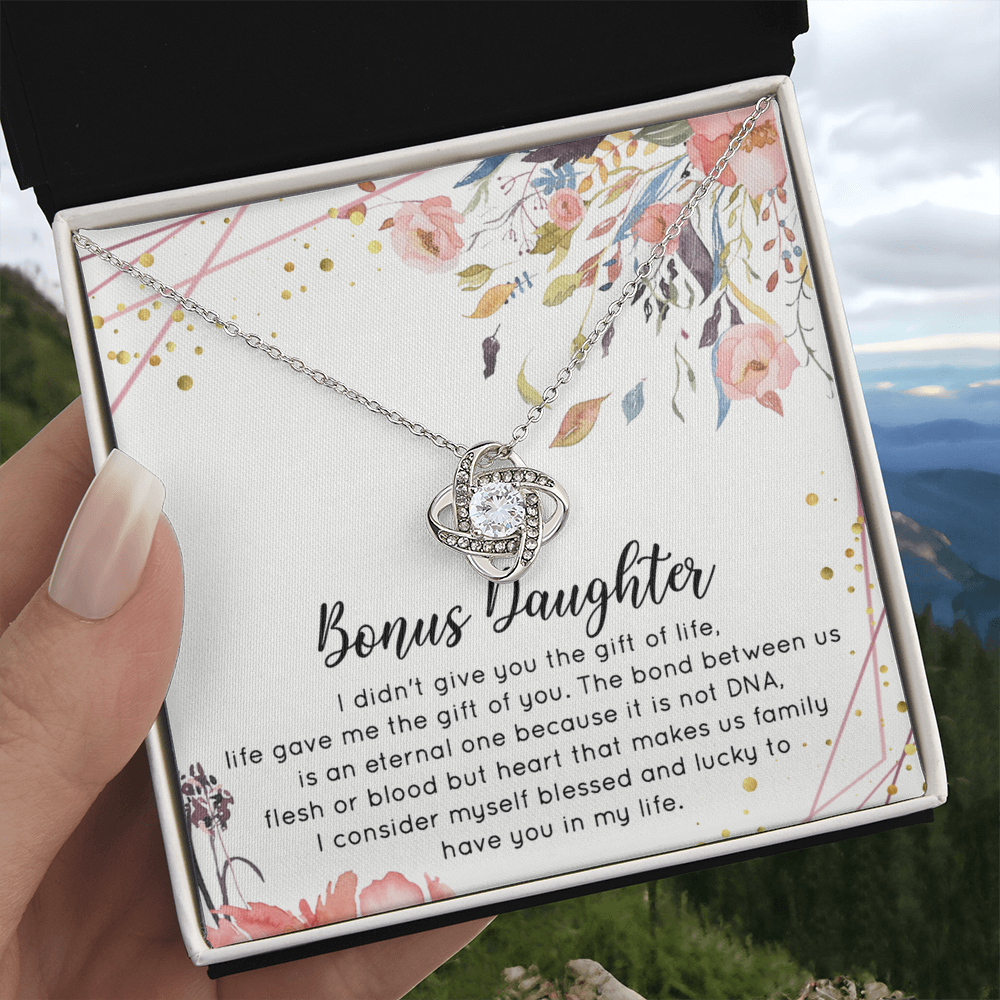 To My Bonus Daughter Necklace From Bonus Mom Jewelry Bonus Daughter Gift From Bonus Mom,Birthday Gift, I Love You Necklace Daughter Gifts Pendant Includes Gift Box Jewelry Gift For Girls