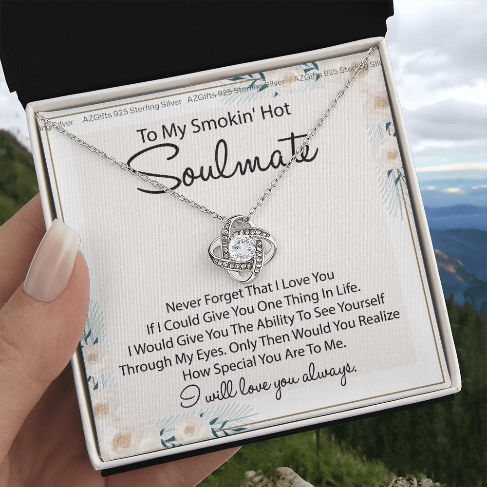 To My Smokin Hot Soulmate Necklace Gift From Husband Boyfriend, Birthday Necklace For Wife, Smokin Hot Gift Necklace for Her Romantic, Girlfriend Gift Necklace Smokin Hot Soulmate Message Card