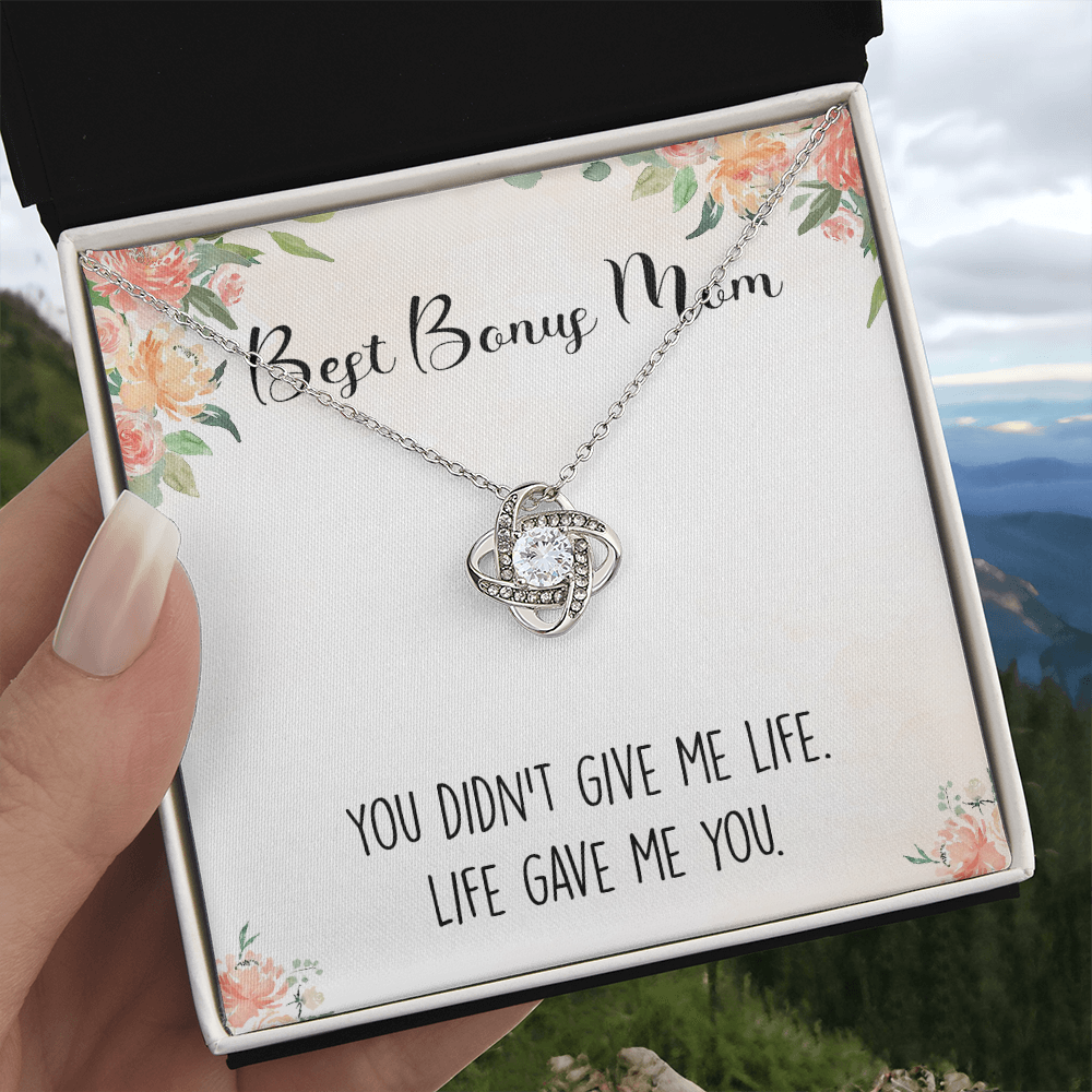 Personalized Necklace Gift For Bonus Mom, To The Best Bonus Mom Necklace From Bonus Daughter, Custom Name Card Necklace Gift For Bonus Mom, Jewelry For Women, Bonus Son Gift On Mothers Day, Birthday