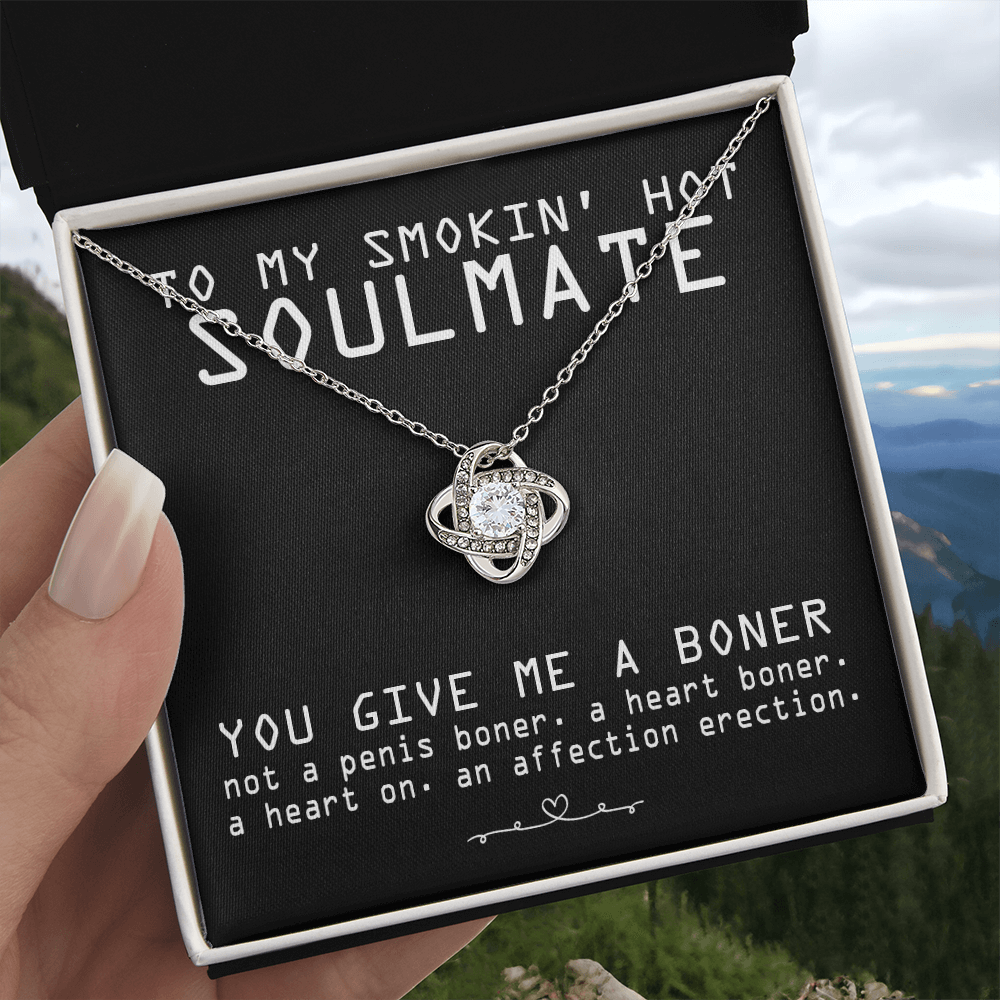 To My Smokin' Hot Soulmate Necklace From Husband, Boyfriend To Soulmate Gift for Fiancee Wife Smokin' Hot Birthday Present Xmas Gift Necklace for Her Romantic, Girlfriend Gift Necklace Message