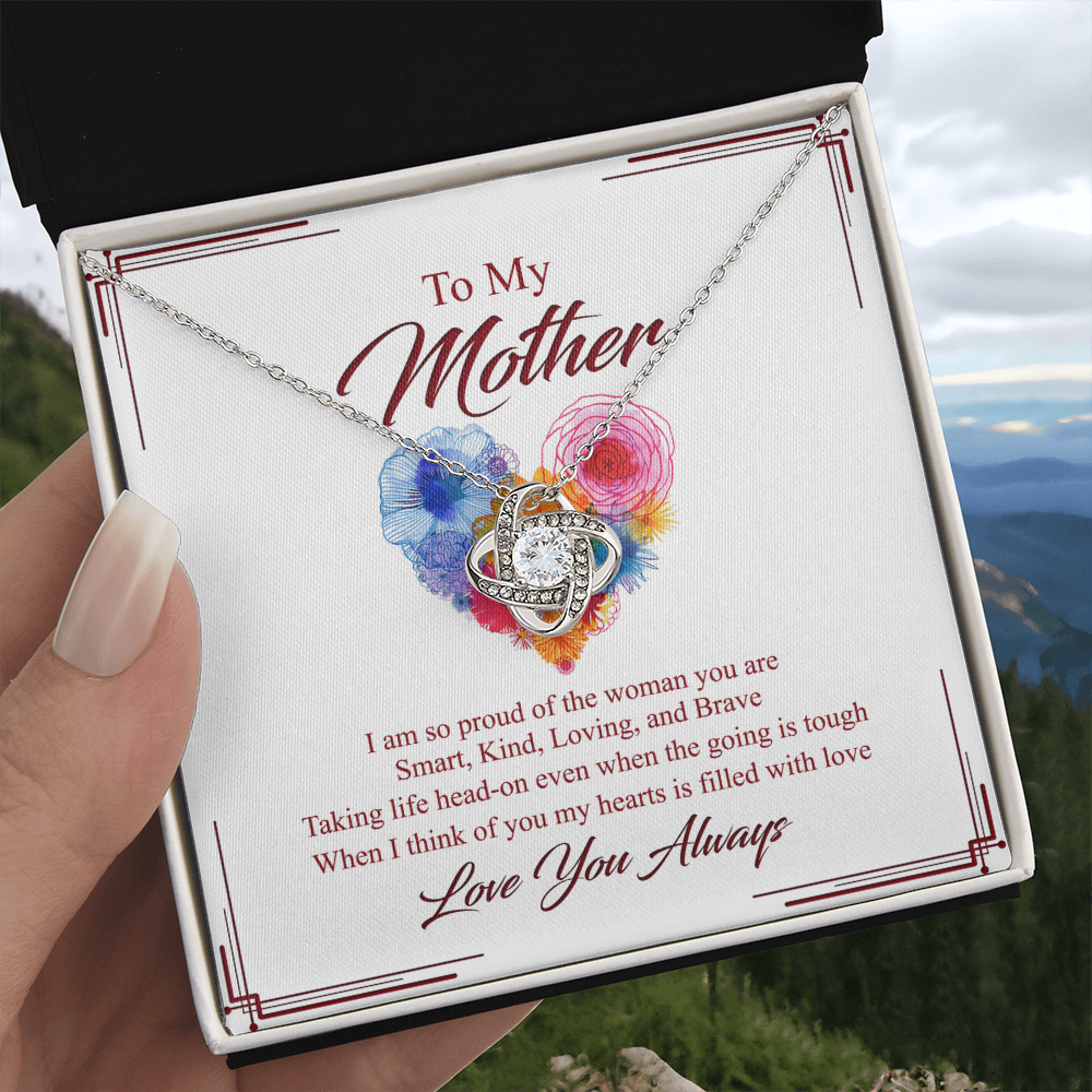 Mother Gift Necklace, To My Mother Love Knot Necklace Gift From Daughter And Mother Love Knot Pendant Gift For Mom Bonus Mom Gift Necklace Love You Always Pendant Gift For Mom Jewelry Gift For Women
