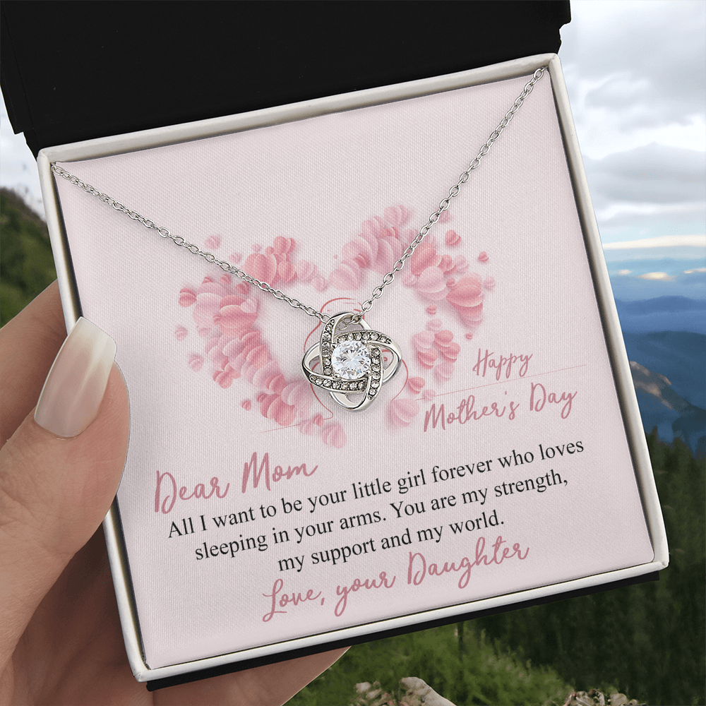 Mother And Daughter Necklace, To My Mom Necklace From Daughter, Happy Mother Day Necklace Gift For Her, Dear Mom Necklace, Your Littler Girl Necklace For Mom On Mother's Day, Anniversary, Christmas