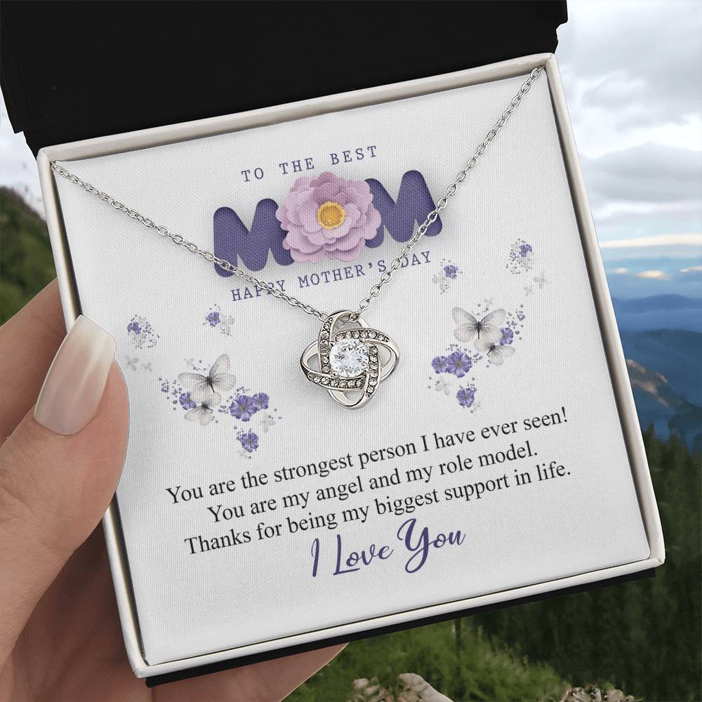 To The Best Mom Necklace From Daughter, Happy Mothers Day Necklace Gift For Mom, Mother And Daughter Love Knot Necklace Gift On Mother's Day Anniversary, Birthday Gift Christmas, Jewelry For Women