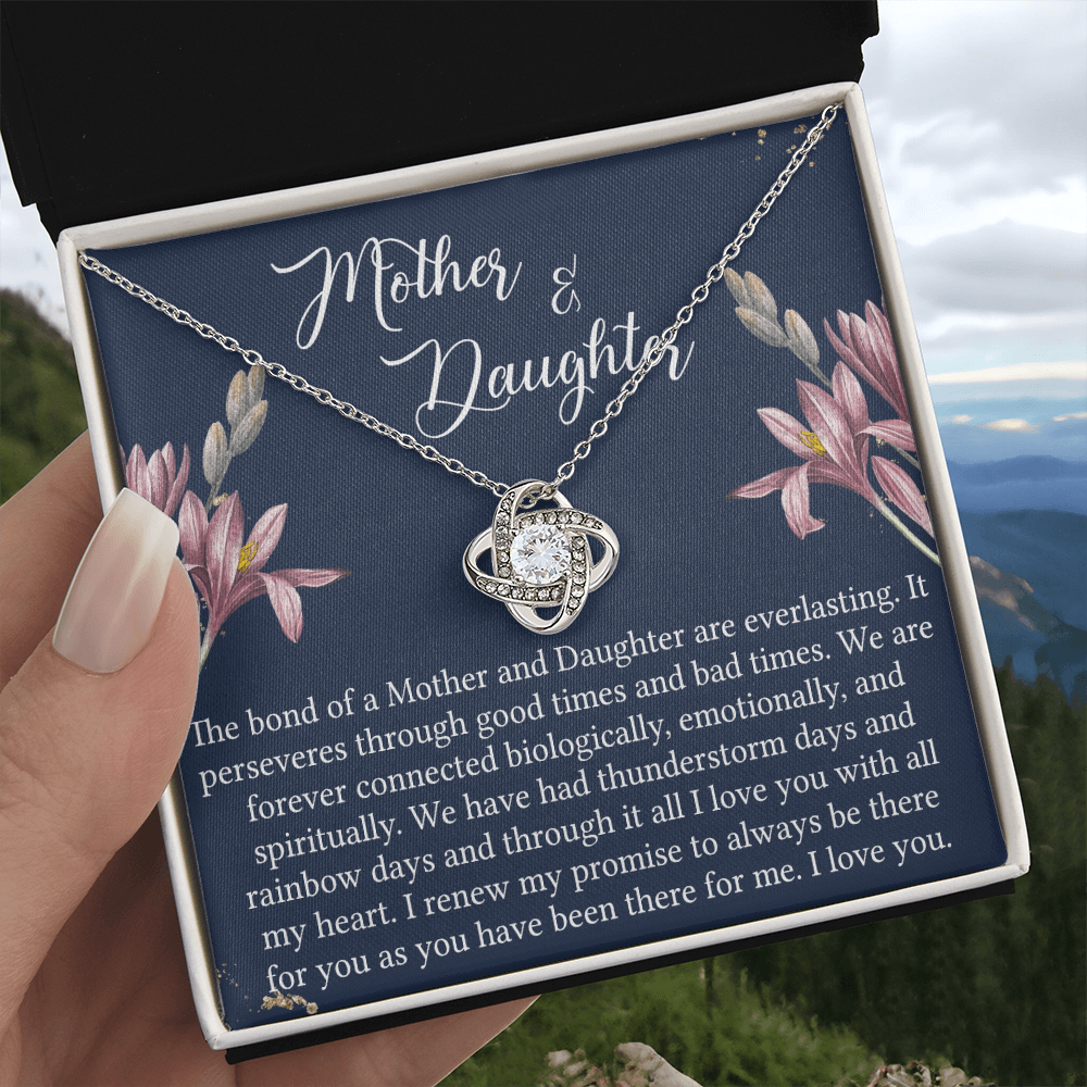 Mother And Daughter Gift Necklace - To My Mother Love Knot Necklace Gift From Daughter, Bond Of A Mother And Daughter Gift Necklace For Mom, Jewelry Gift For Women, Mother, Birthday Gift For Mom