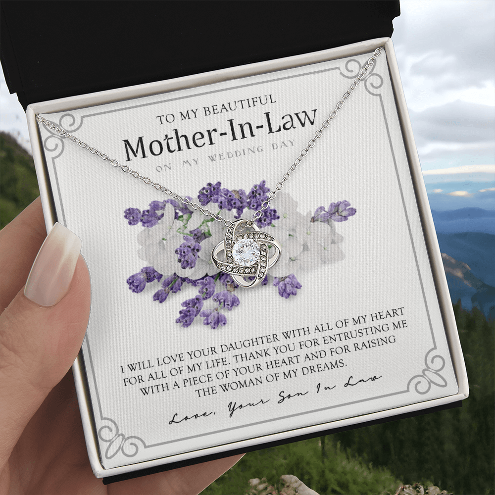 Mother In Law Necklace, My Wedding Day Necklace Gift For Mother In Law, To My Beautiful Mother In Law Necklace From Son In Law, My Heart My Life Necklace Gift For Mother, Mother In Law Gift Necklace