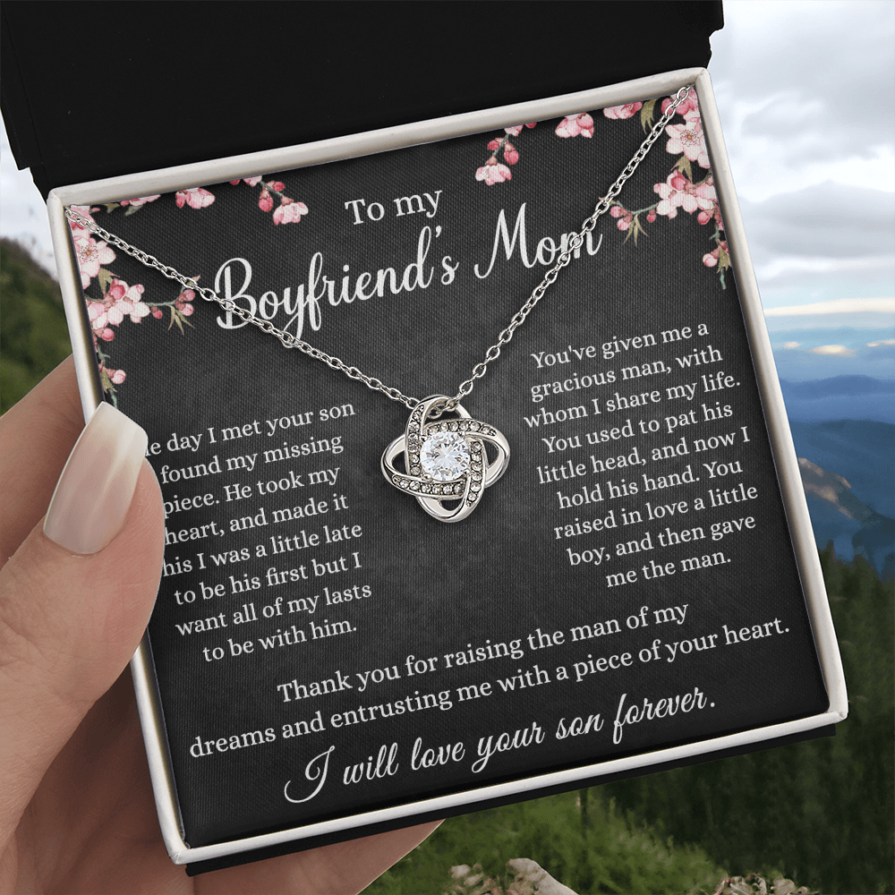 To My Boyfriend's Mom Necklace From Girlfriend, With Message Card And Box Gift For Her, Boyfriends Mom Gift Necklace, Gift for Bf Mom, Mothers Day Necklace For Boyfriends Mom From Girlfriend