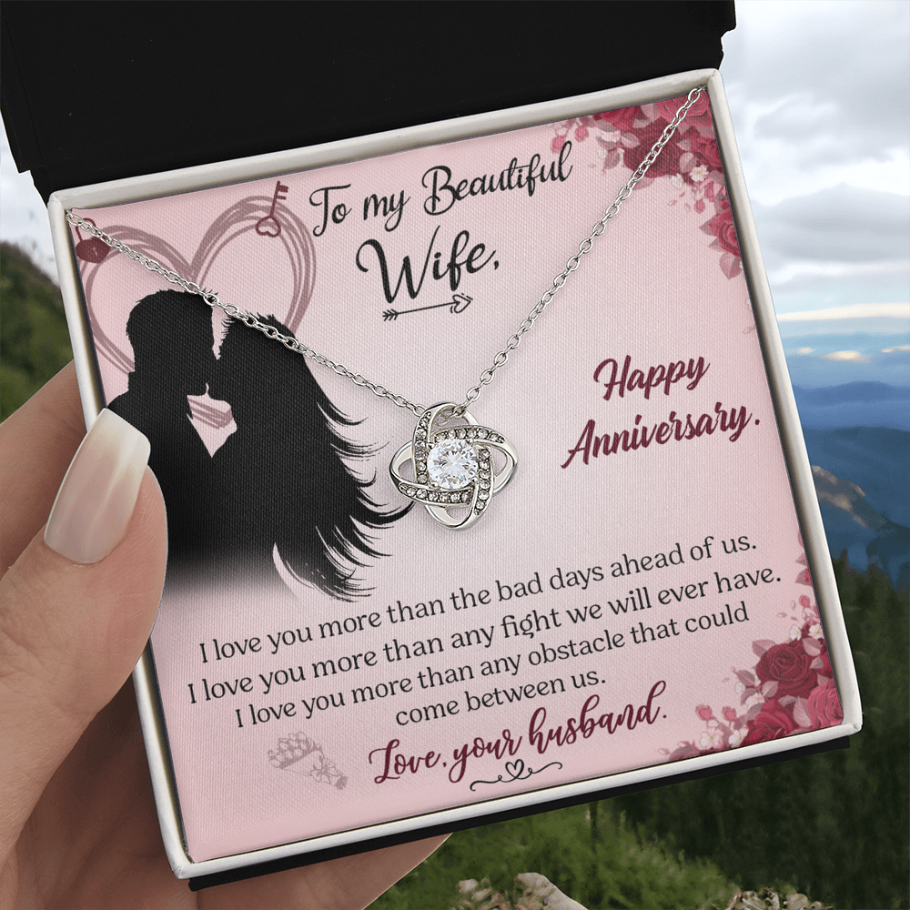 To My Beautiful Wife Necklace From Husband Valentines Day Necklace Gift For Wife Soulmate Gift Necklace Personalized Gift Jewelry For Women, Romantic Gift Necklace, Happy Anniversary Necklace