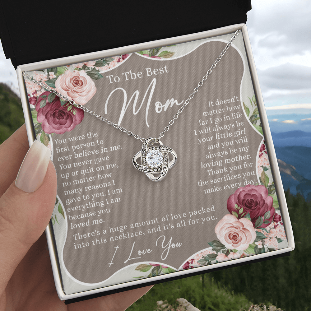 To The Best Mom Necklace From Daughter, Mother And Daughter Gift Necklace For Her, Personalized Gift Necklace For Mom, Thank You Mom Necklace Jewelry For Women On Mother's Day, Anniversary