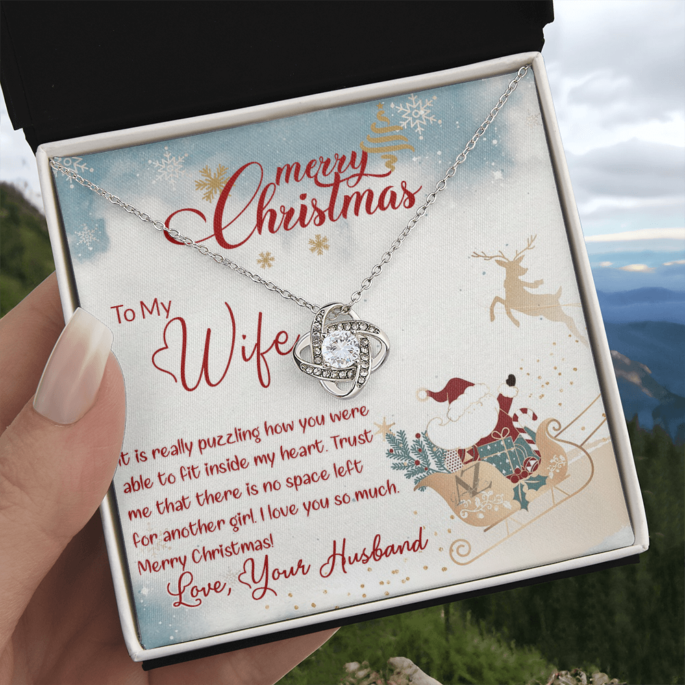 Merry Christmas Gift Necklace for Wife, Soulmate, Gift Necklace for Wife on Christmas, Valentine Day, Husband To Wife Christmas Necklace, To My Wife Necklace Gift From Husband, Wife Christmas Jewelry
