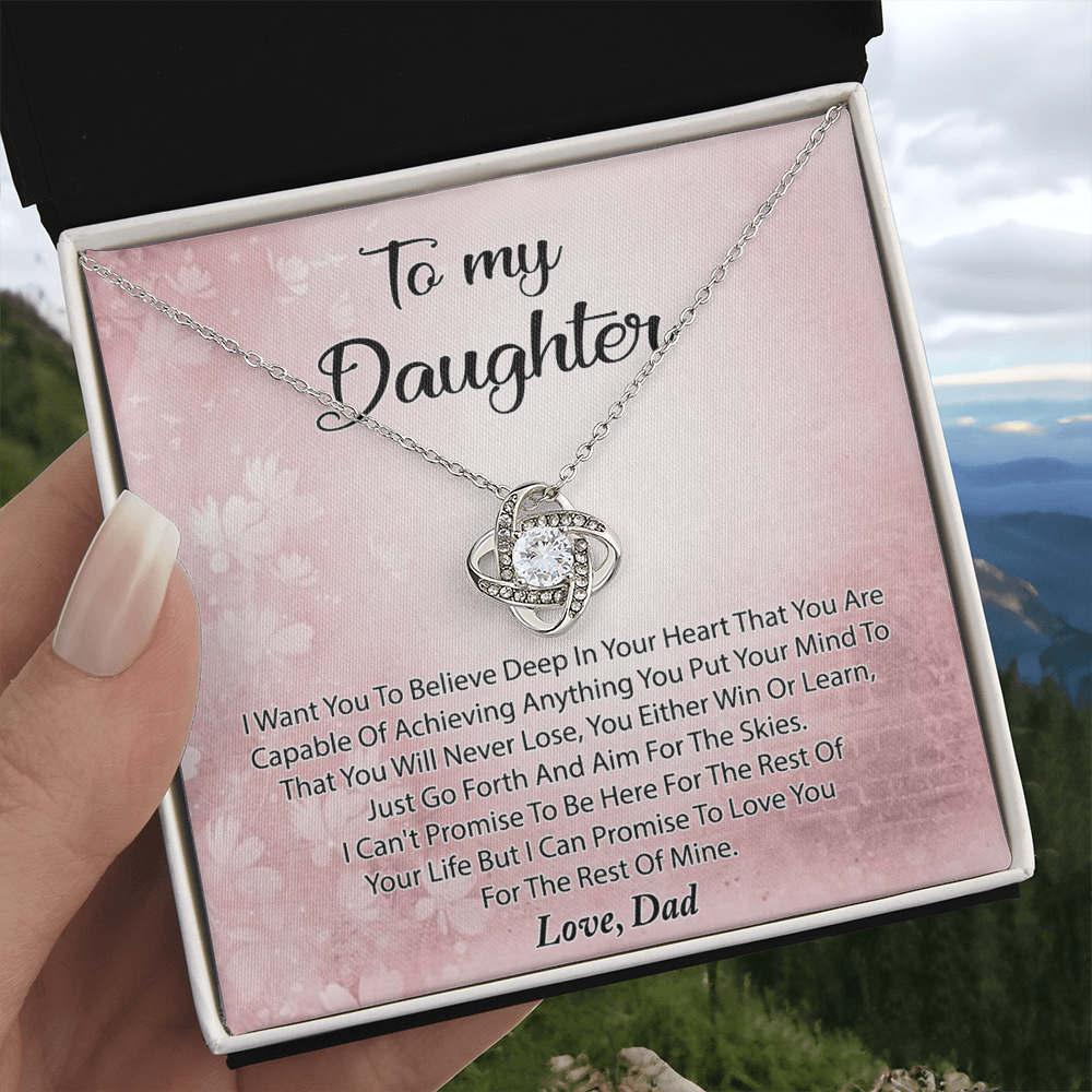 To My Daughter Necklace Gift From Dad, Deep In Your Heart Necklace For Daughter Present Gift On Graduation Birthday Christmas Father And Daughter Jewelry Gift for Girls, Her, Step Daughter Necklace