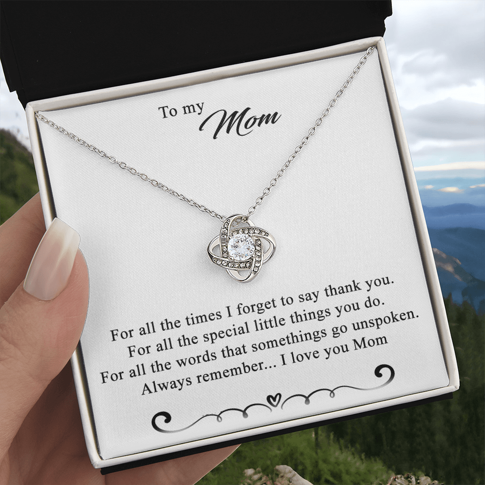 To My Mom Love Knot Necklace Special Gift Birthday Mothers Day Gift For Mom