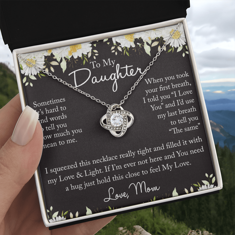 To My Daughter Necklace from Mom, Mother And Daughter Sterling Steel Necklace Gifts from Mom, Necklace for Daughter Birthday Gift Graduation Gifts from Mother To Daughter Jewelry Gift for Girls