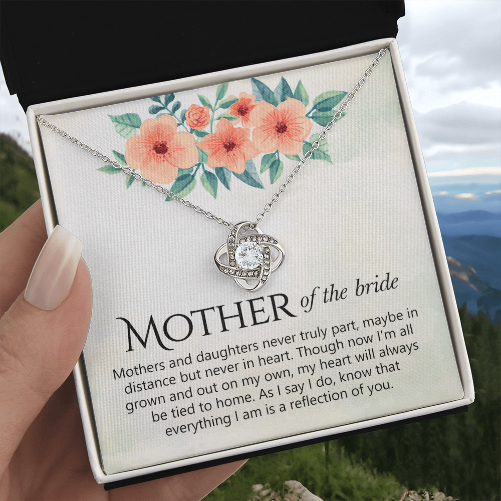 The Love Knot Necklace Mother Of The Bride, Mother Of The Bride Gift Necklace, Mother Of The Bride Gift Love Knot Pendant Necklace For Mother Of The Bride, Mother Of Bride Jewelry Gift For Women