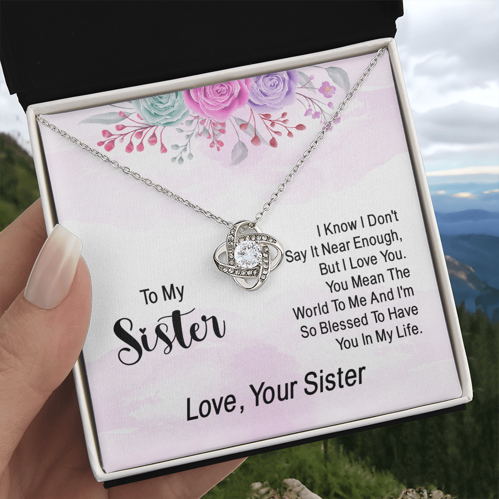 To My Soul Sister Love Knot Necklace, Sisters at Heart, Sister Necklace Gift From Sister Love Knot Pendant, BFF Gift Necklace, Unbiological Sisters Gift Necklace Sister in Law Bonus Sister Necklace